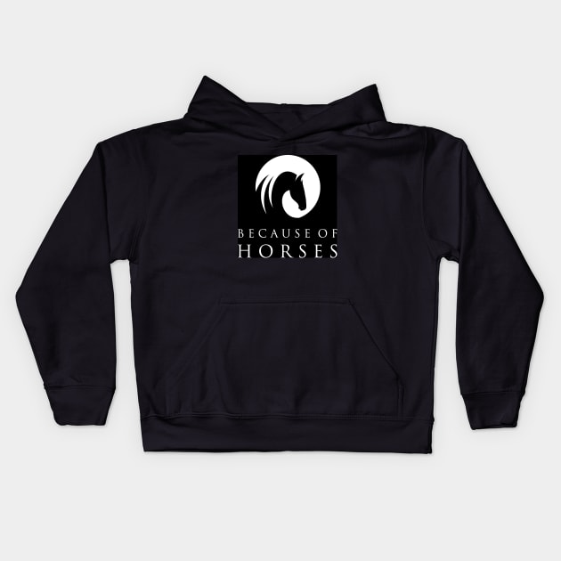 Because of Horses logo (black) Kids Hoodie by BecauseofHorses